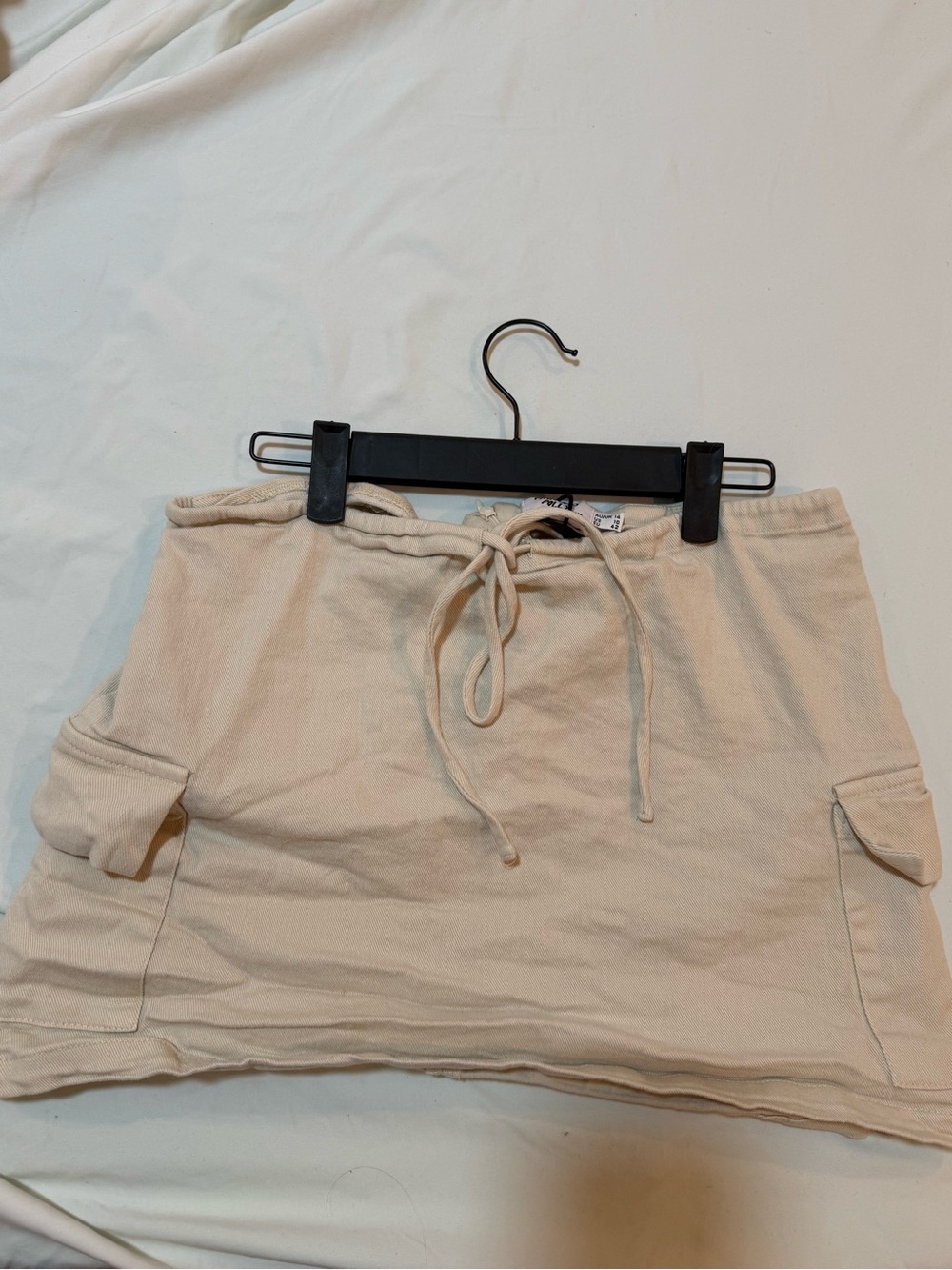Princess Polly Cream Drawstring Cargo Mini Skirt